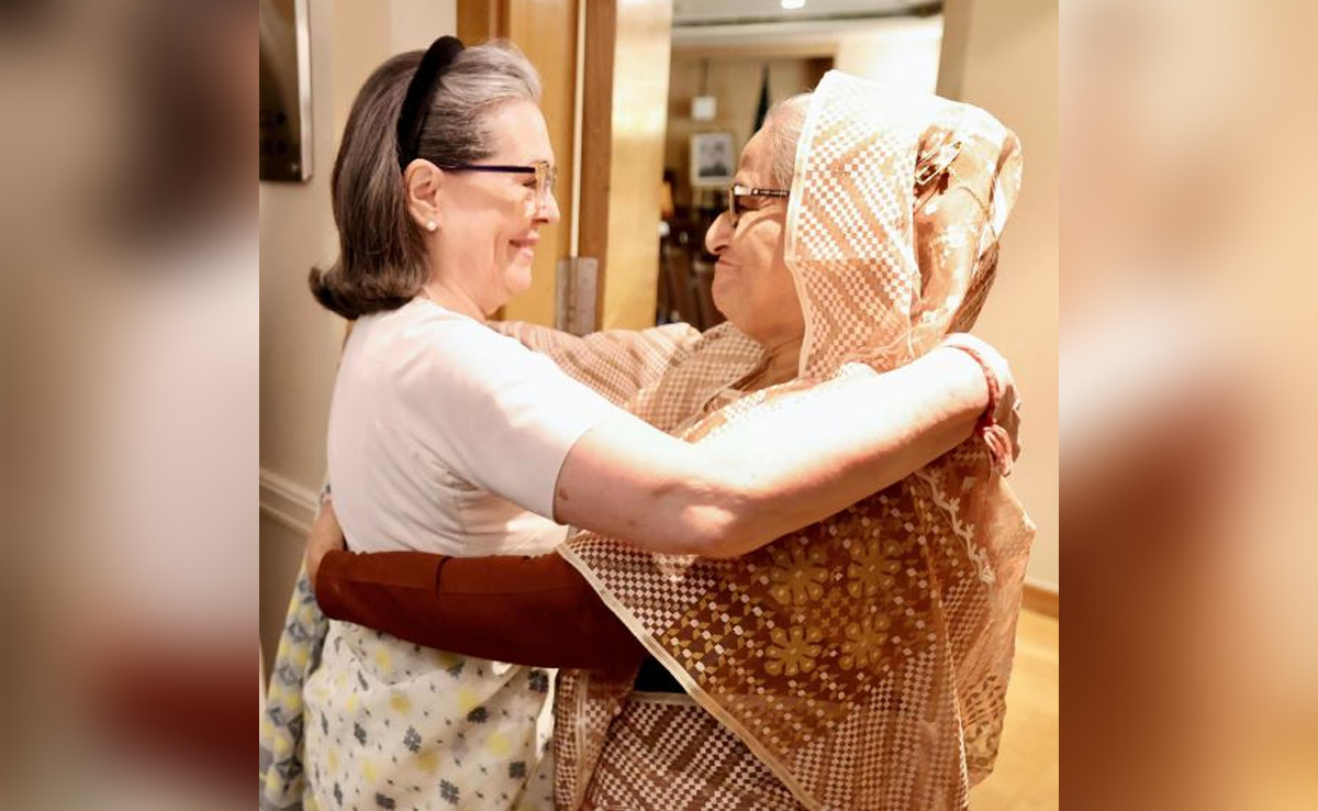 Watch: Smiles, Hugs As Sonia Gandhi Calls On Sheikh Hasina