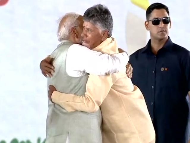 Watch: Chandrababu Naidu's Special Moment With PM Modi After Oath