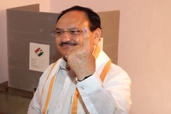 BJP Chief JP Nadda, Wife Cast Vote In Himachal Pradesh BJP Chief JP Nadda, Wife Cast Vote In Himachal Pradesh