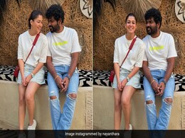 Nayanthara And Vignesh Shivan Made Their Lunch Date Look A Little More Stylish In Matching White And Blue Nayanthara And Vignesh Shivan Made Their Lunch Date Look A Little More Stylish In Matching White And Blue