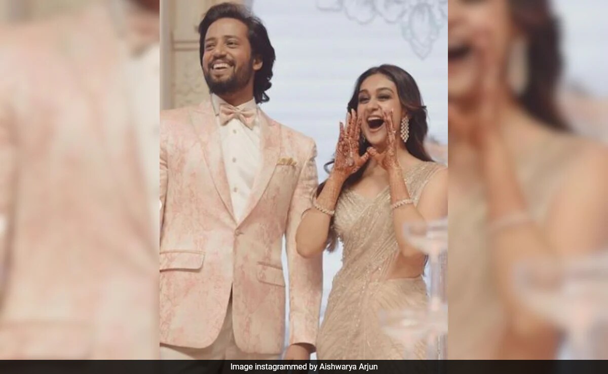 Inside Arjun Sarja's Daughter Aishwarya And Umapathy Ramaiah's <i>Sangeet</i> Night. See Pics