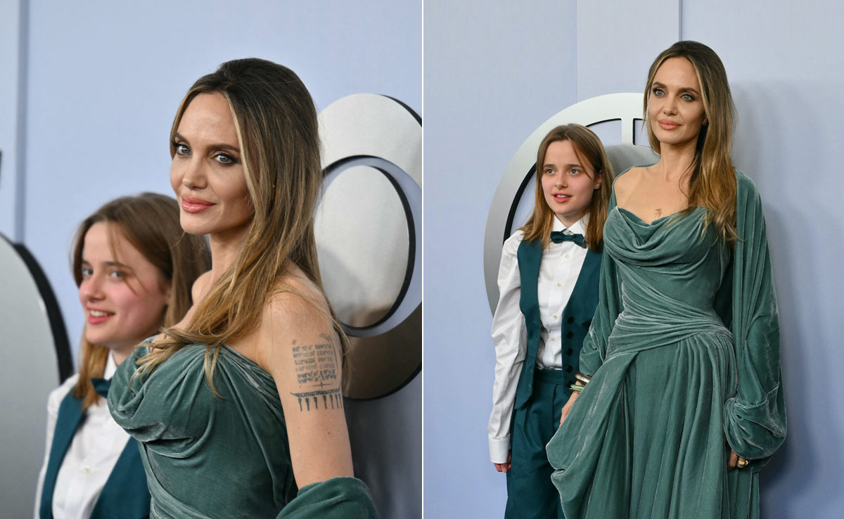 Angelina Jolie And Her Daughter Vivienne Look Terrific In Matching Teal Ensembles On The Red Carpet