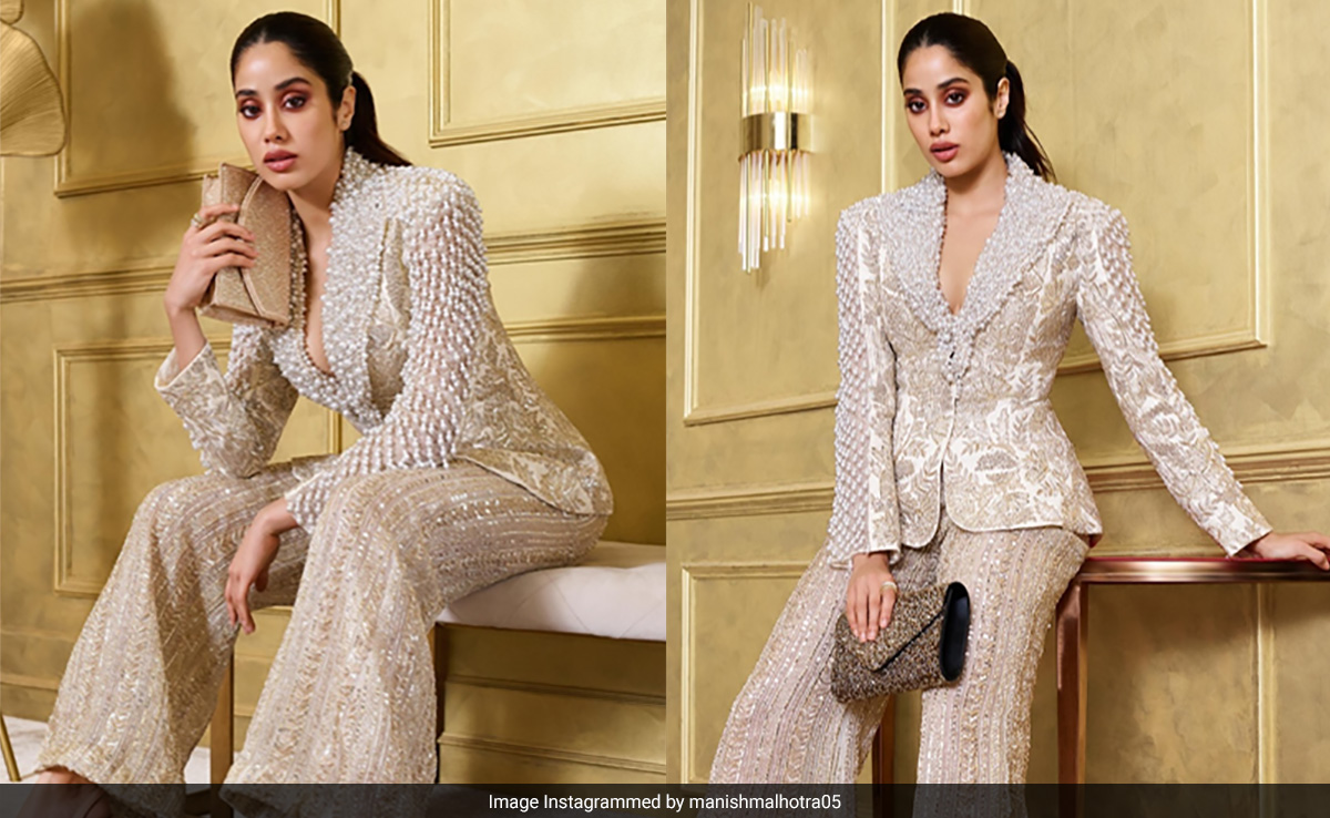 Janhvi Kapoor Takes Her Business Meetings To The Wedding Party In This Festive Pantsuit