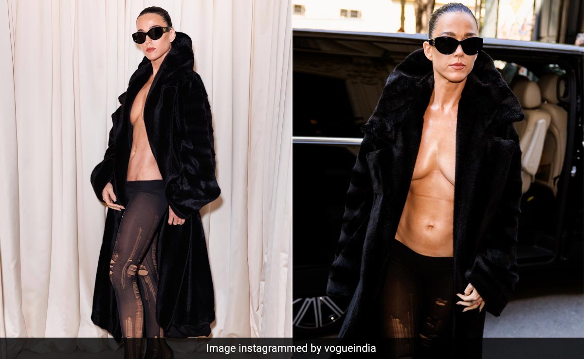 Katy Perry In A Black Fur Trench Coat And Tights Had Other Plans For A European Summer