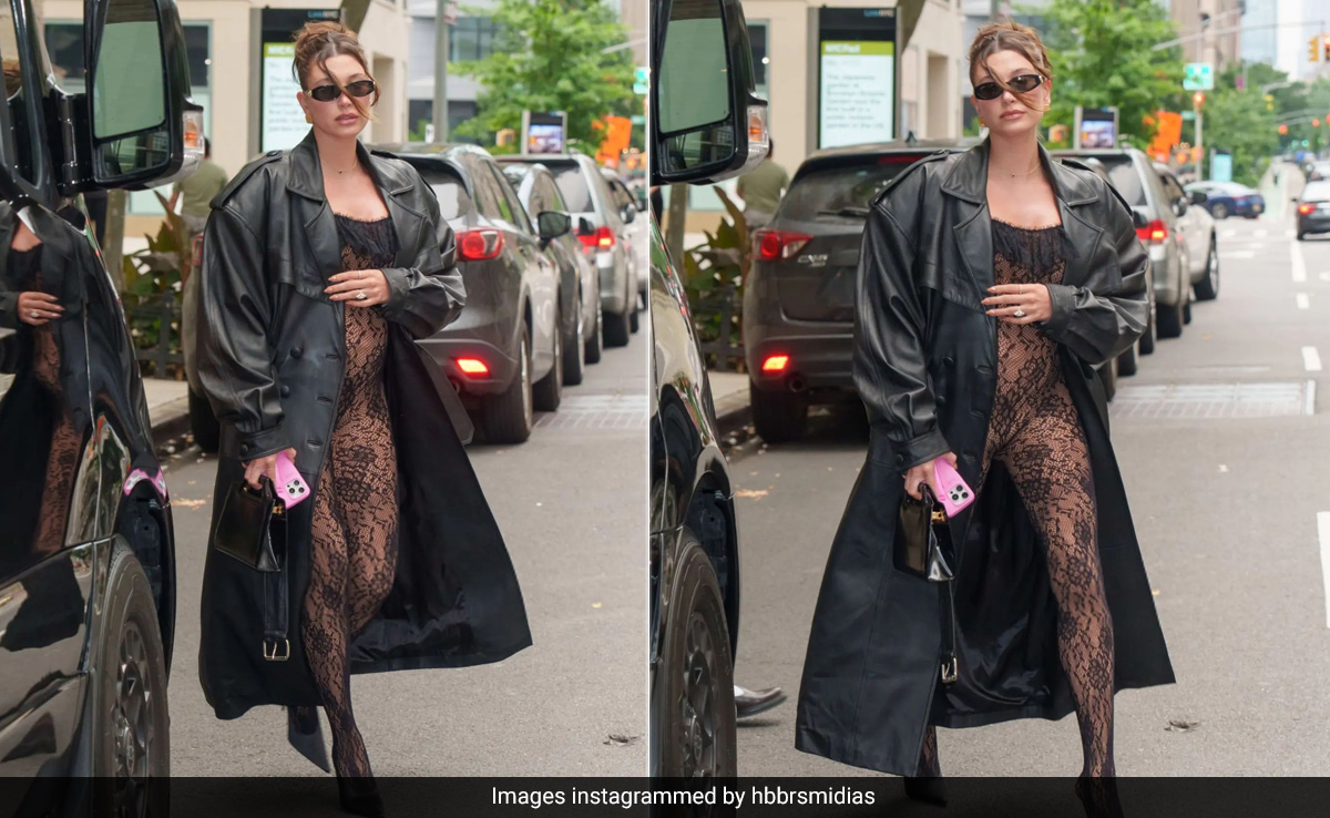 Hailey Bieber In A Black Lace Jumpsuit Is On The Right Track To Become A Supermodel Mom