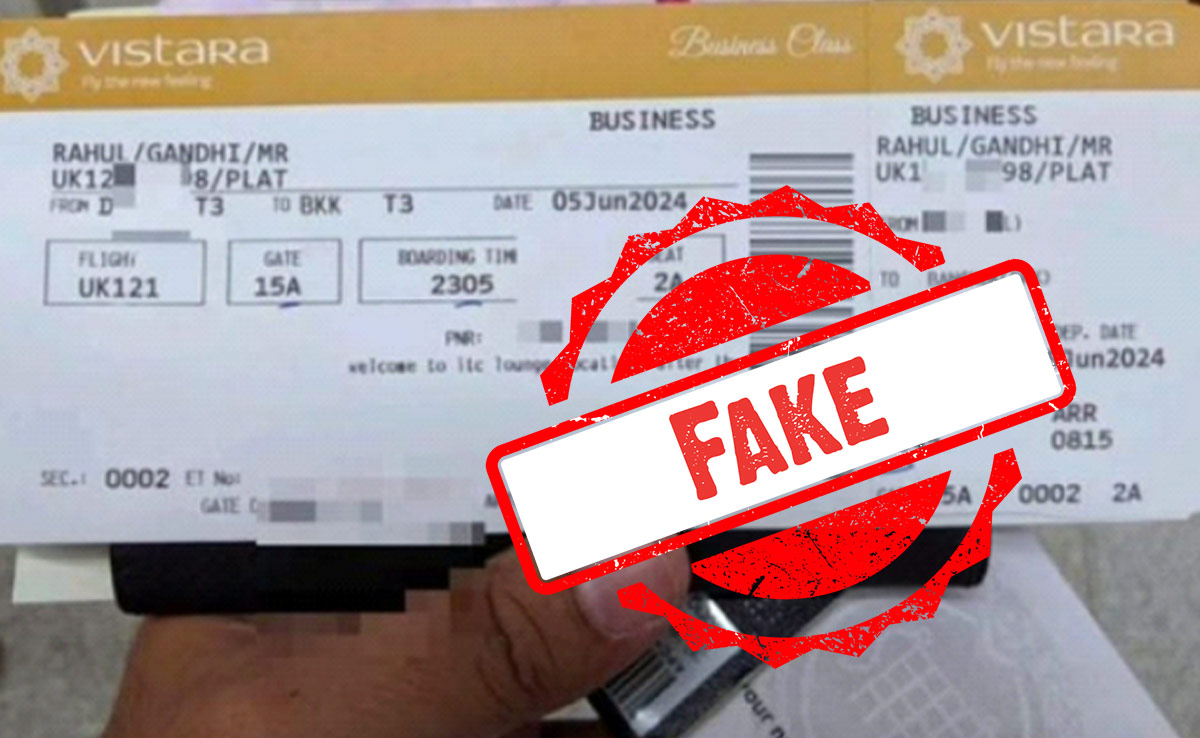 Has Rahul Gandhi Booked A Flight To Bangkok After Poll Results? A Fact Check