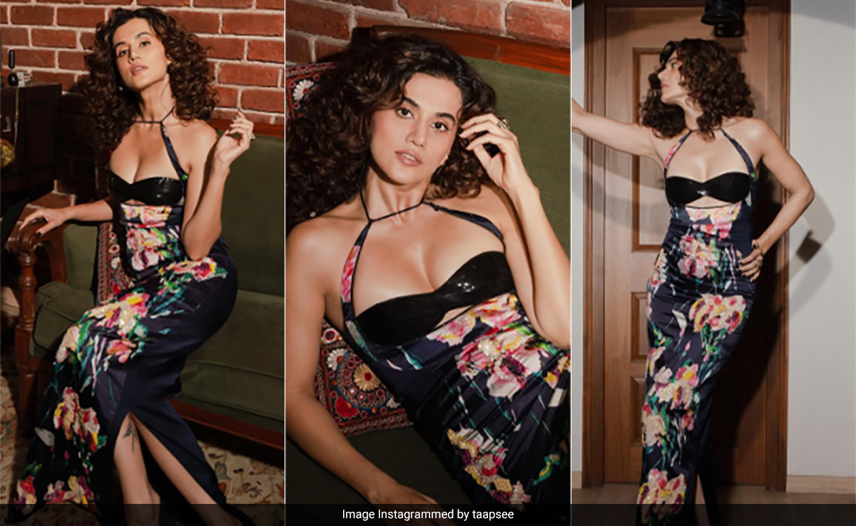 When "Someone Said Glam It Up", Taapsee Pannu Took It As A Cue To Dress Up In This Noir Floral Midi Dress