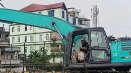 Video: Manipur Minister Drives Bulldozer, Clears Clogged River Amid Floods