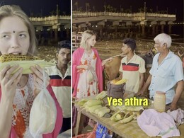 Viral Video: Russian Influencer Tries <i>Bhutta</i> For The First Time, Watch Her Reaction