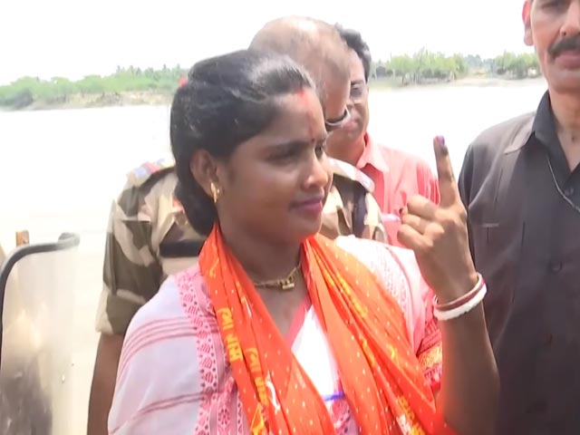 BJP Candidate From Basirhat Rekha Patra Casts Her Vote In Sandeshkhali