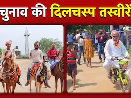कोई  घोड़े पर, तो BJP सांसद छुटकू साइकिल से ही आ गए, वोटिंग की 5 दिलचस्प तस्वीरें देखिए कोई  घोड़े पर, तो BJP सांसद छुटकू साइकिल से ही आ गए, वोटिंग की 5 दिलचस्प तस्वीरें देखिए