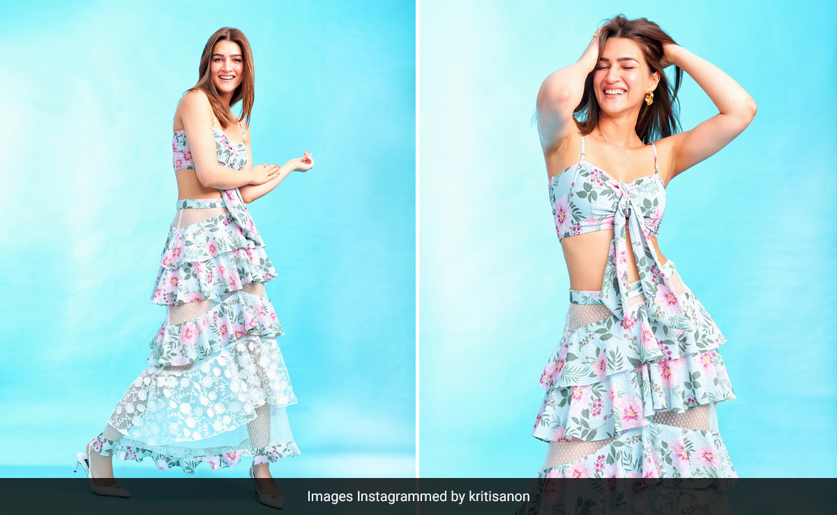Nupur Sanon Launches Her Brand Nobo With Her Star Sister Kriti Sanon Sporting Its Blue Floral Co-Ord Set