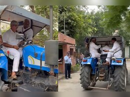 शपथ लेने के लिए ट्रैक्टर से संसद रवाना हुए सीकर सांसद, अमराराम ने बताई वजह शपथ लेने के लिए ट्रैक्टर से संसद रवाना हुए सीकर सांसद, अमराराम ने बताई वजह