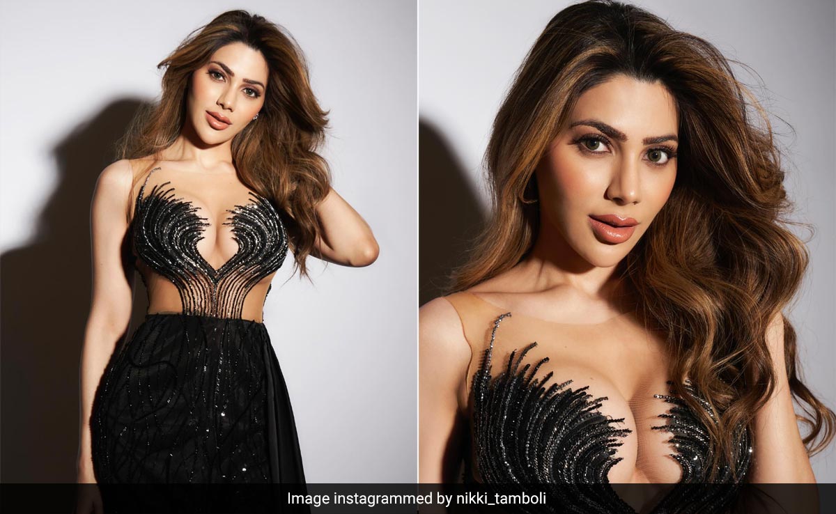 Nikki Tamboli Dazzles Quite Like The Stars Adorning The Night Sky In A Black Gown