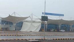 Canopy Outside Rajkot Airport Terminal Collapses Amid Heavy Rain