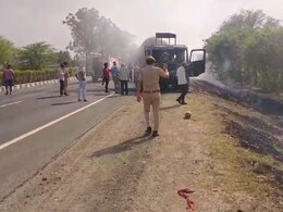 Rajasthan News: भरतपुर में टला बड़ा हादसा, गैस से भरे टैंकर के इंजन व बॉडी में लगी आग