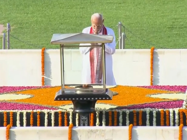 PM Narendra Modi Paid Tribute To Mahatma Gandhi At Rajghat