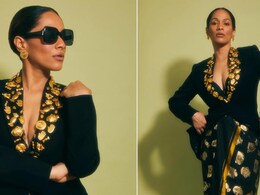 Mom-To-Be Masaba Gupta Went The <i>Pushpa 2</i> Route With A Black <i>Veshti</i> And A Candy Blazer