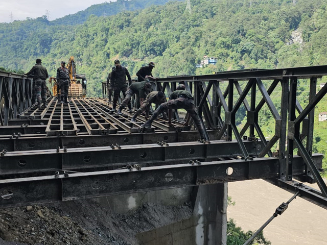 Watch: Army Builds 70-Foot Bailey Bridge In Flood-Hit Sikkim In 72 Hours