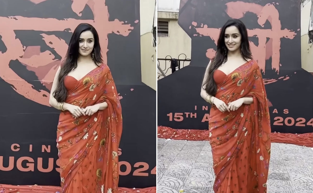 Shraddha Kapoor's Rs 31,500 Floral Red <i>Saree</i> For <i>Stree 2</i> Teaser Launch Will Haunt You Until You Buy It