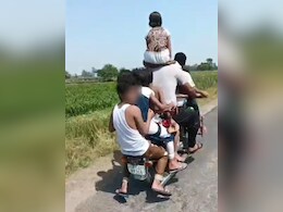 Video: 7 On 1 Bike In UP, Girl Sits On Pillon Rider's Shoulders