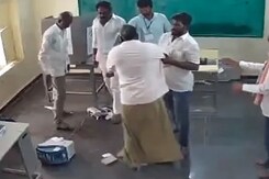 Andhra MLA Who Smashed EVM Barred From Entering Counting Station Andhra MLA Who Smashed EVM Barred From Entering Counting Station