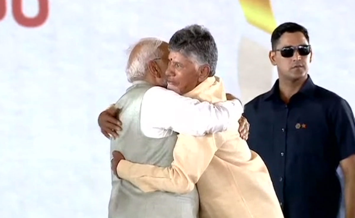 Watch: Chandrababu Naidu's Special Moment With PM Modi After Oath