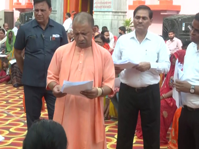 Yogi Adityanath Holds Janata Darshan in Gorakhnath Temple at Uttar Pradesh's Gorakhpur