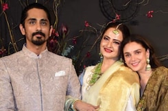 Rekha, Aditi Rao Hydari-Siddharth Pose Adorably On The Red Carpet Of Sonakshi's Wedding Reception Rekha, Aditi Rao Hydari-Siddharth Pose Adorably On The Red Carpet Of Sonakshi's Wedding Reception