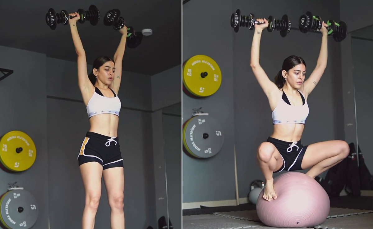 Alaya Furniturewalla Shows That She Is Built Differently With Her Weighted Shoulder Press Squat