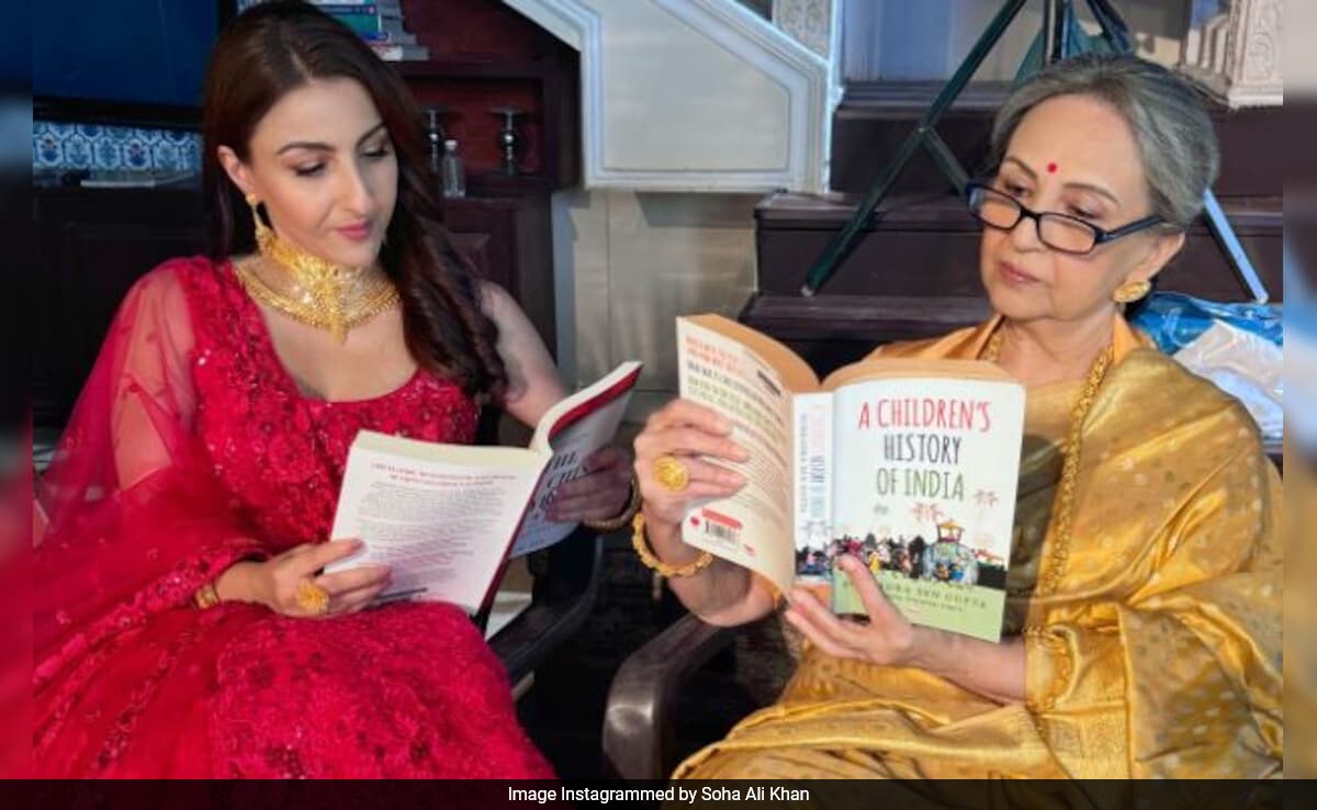 National Reading Day: Soha Ali Khan's Famjam Pics With Mother Sharmila Tagore, Husband Kunal Kemmu And Daughter Inaaya