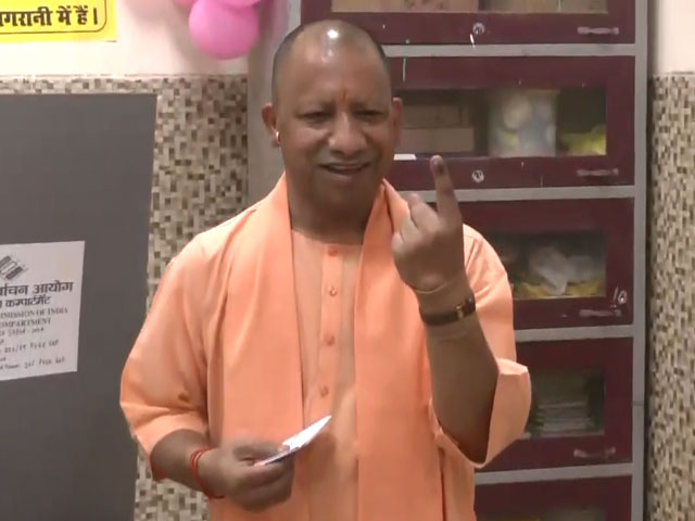 UP Chief Minister Yogi Adityanath Casts Vote In Gorakhpur