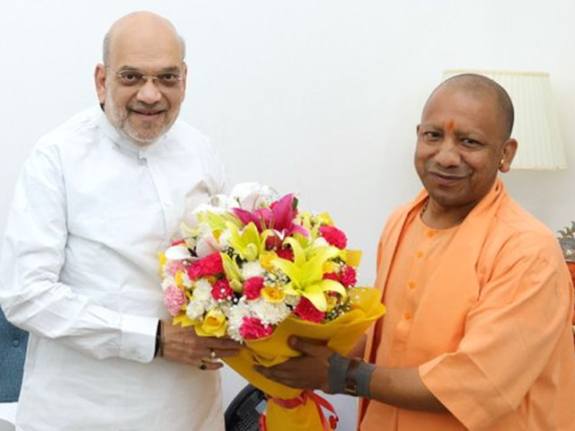 चुनाव नतीजों के बाद Amit Shah-Yogi Adityanath की पहली मुलाक़ात