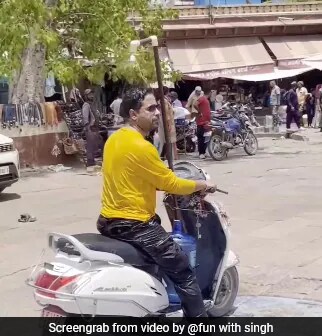 Video: Jodhpur Man Installs Shower On His Scooter To Beat The Heat