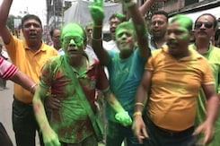 'Holi' Outside Mamata Banerjee's Residence In Kolkata 'Holi' Outside Mamata Banerjee's Residence In Kolkata