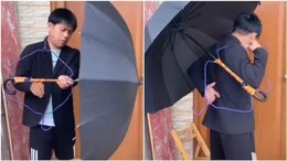 Viral Video : सोशल मीडिया पर वायरल हुआ हैंड फ्री छाता ! आनंद महिंद्रा ने शेयर कर लिखी ये बात...