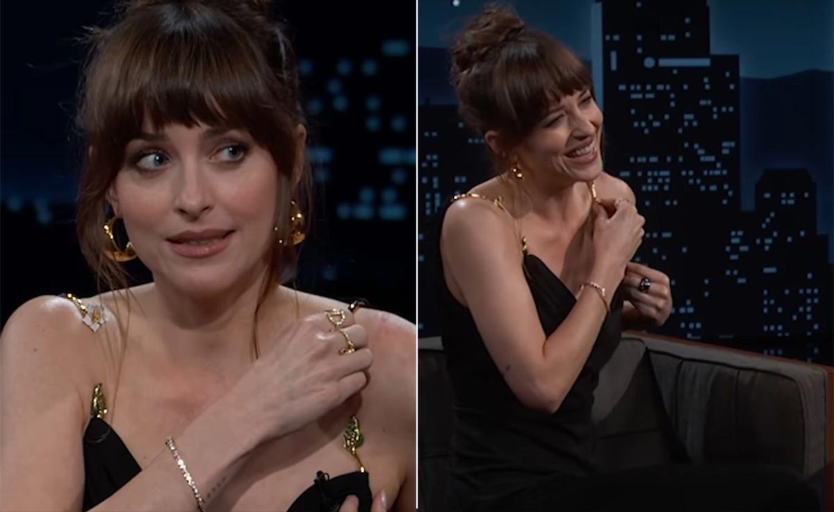 How Dakota Johnson Handled A Wardrobe Malfunction Most Gracefully When Her Dress Straps "Just Fell Off"