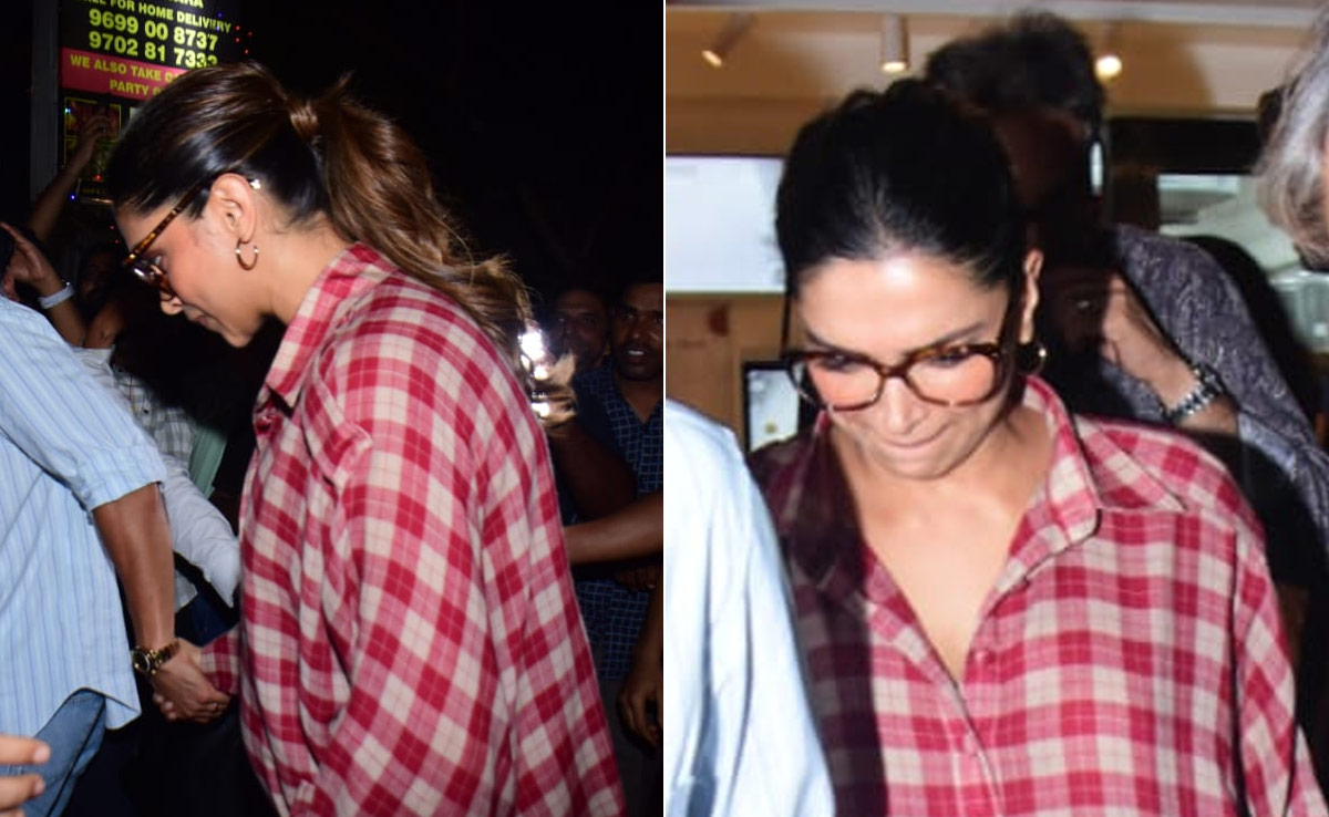 Deepika Padukone's Extremely Relatable Pregnancy Style Continues In A Casually Chic Plaid Look With <i>Kohlapuri</i> Sandals