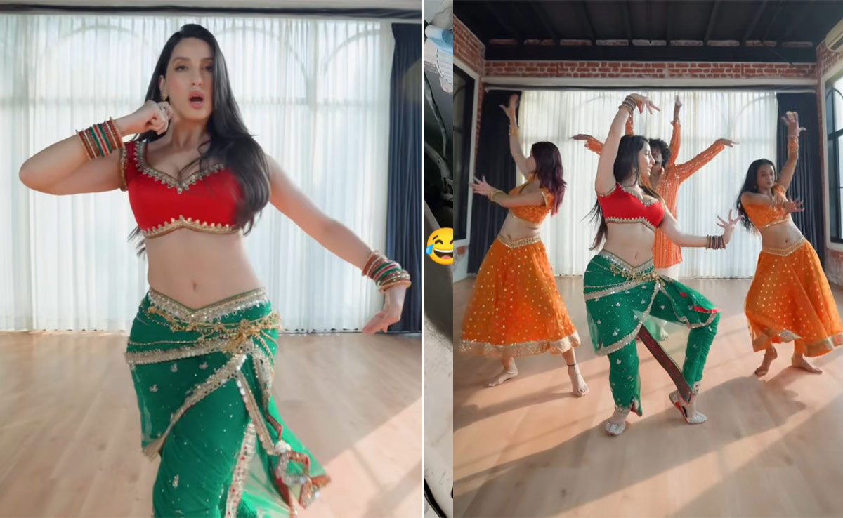 Nora Fatehi's Traditional Red And Green Ethnic Look Is Stylishly On Par With Her Power-Packed Dance Moves