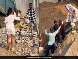 Watch: Woman Distributes Buttermilk To Workers Toiling In Extreme Heat, Internet Thanks Her Watch: Woman Distributes Buttermilk To Workers Toiling In Extreme Heat, Internet Thanks Her