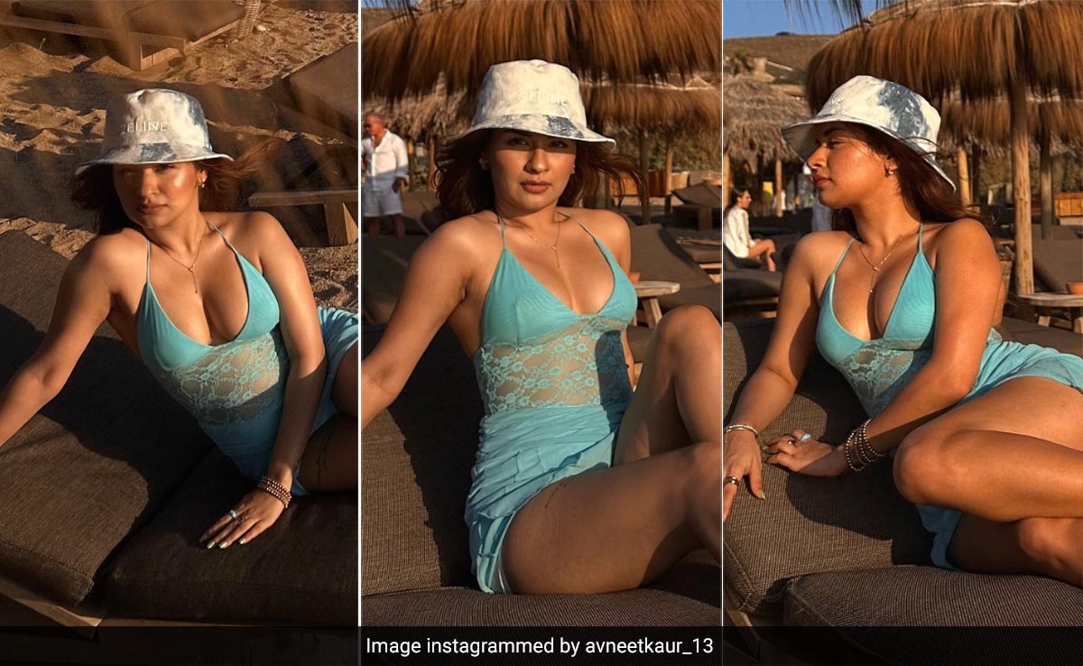 Avneet Kaur In A Sheer Aqua Dress Could Rival The Blue Beaches Of Mykonos