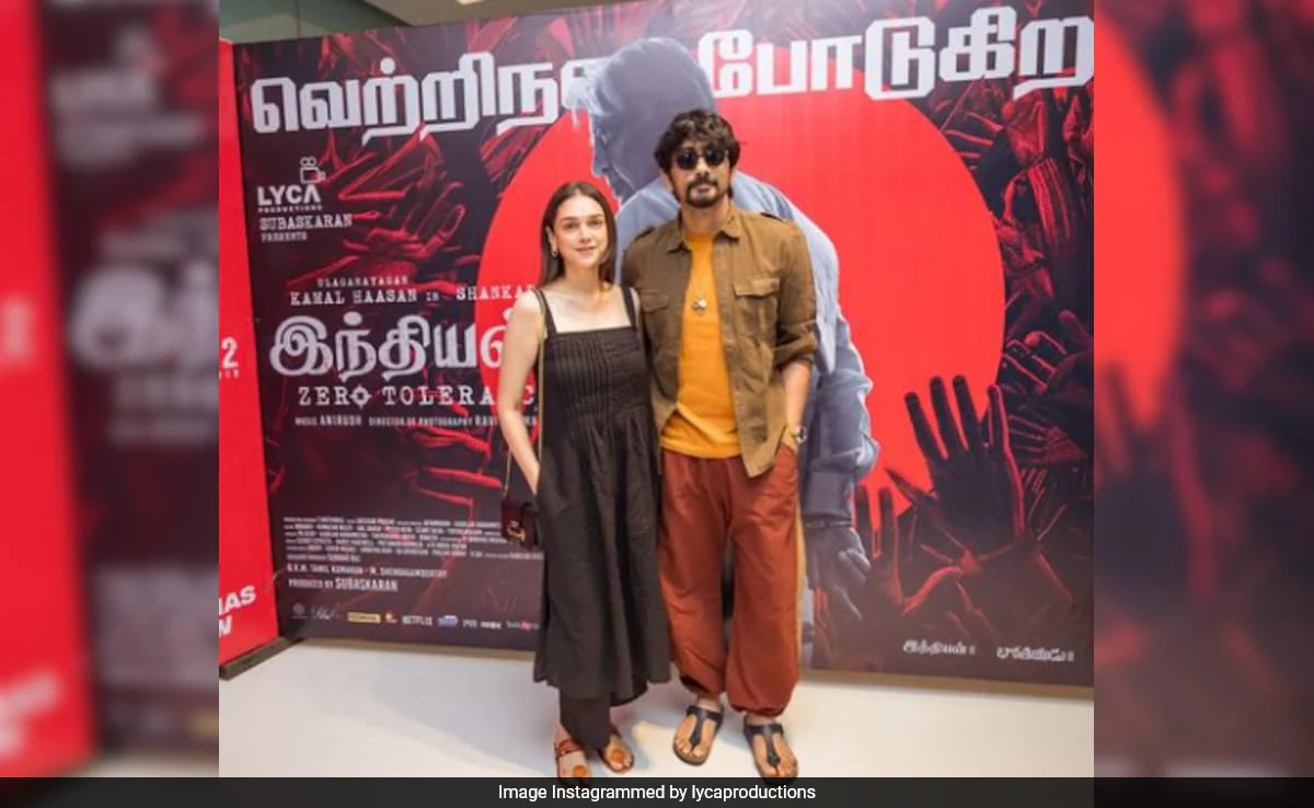 Aditi Rao Hydari And Siddharth's Movie Date At <i>Indian 2</i> Premiere