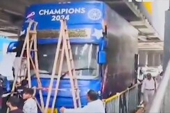 Team India's Open-Air Bus For Victory Parade In Mumbai Team India's Open-Air Bus For Victory Parade In Mumbai