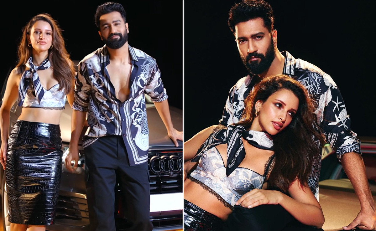 Triptii Dimri And Vicky Kaushal Only Give Good News In Matching Versace Printed Looks