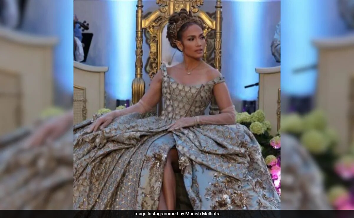 Jennifer Lopez's Bridgerton-Themed Birthday Outfit Designed By Manish Malhotra: "Crafted By 40 Artisans Over 3,490 Hours"