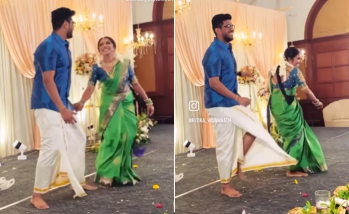 साउथ इंडियन कपल ने सगाई में अपने जबरदस्त डांस से मचा दिया धमाल, नॉन डांसर दूल्हे के मूव्स ने जीता लोगों का दिल