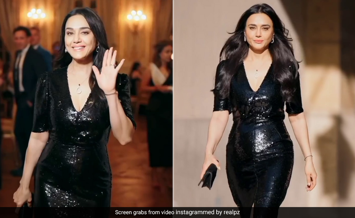 Preity Zinta Nailing An All-Black Sequinned Gown To Perfection Is An Extreme Sport