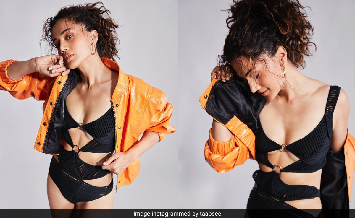 Taapsee Pannu In A Black Cutout Swimsuit Gave Her Monsoon Swimwear Style A Zesty Touch
