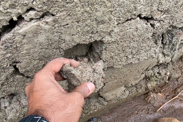 concrete of stop dam came off concrete of stop dam came off