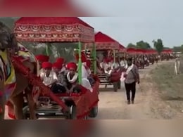 जालोर में ऊंट गाड़ी पर देवासी समाज के दूल्हे राजा की बारात, अनोखे अंदाज में दिखे सभी बाराती जालोर में ऊंट गाड़ी पर देवासी समाज के दूल्हे राजा की बारात, अनोखे अंदाज में दिखे सभी बाराती